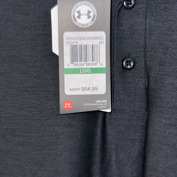 Under Armour Golf Polo Large Mens Gray NWT - Picture 2 of 7